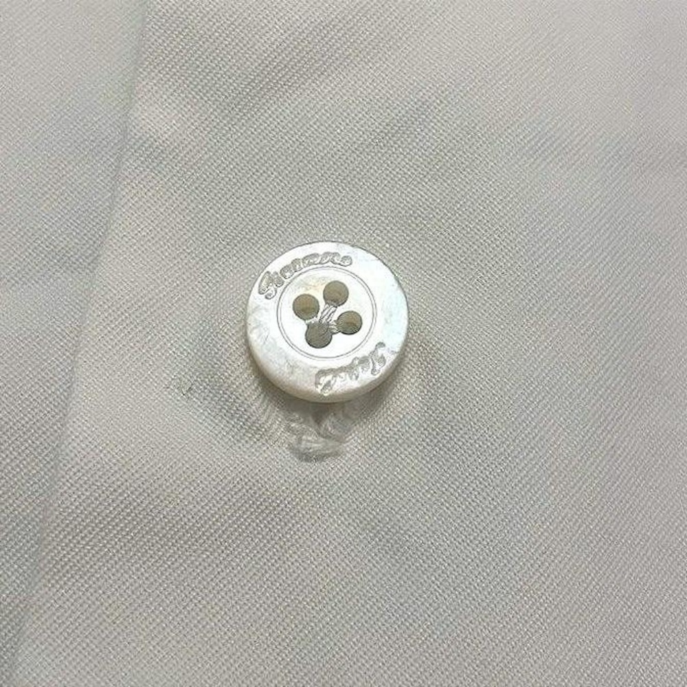 Finamore Napoli Alumo Swiss 100% Cotton White Dress Shirt Men XL 17 Made Italy - Picture 8 of 16